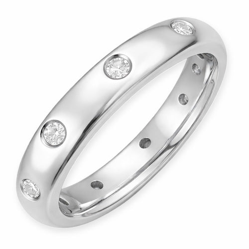 Bezel Set Rounded Band D/E