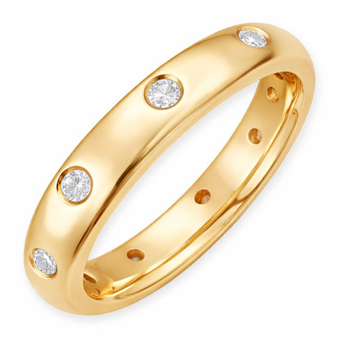 Bezel Set Rounded Band D/E